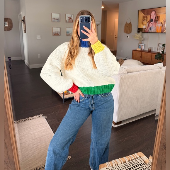 Yellow The Label Chunky Color Knit Sweater - Picture 3 of 8